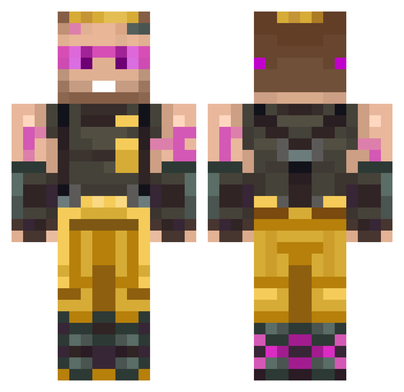 impulseSV Minecraft skin, front and back view