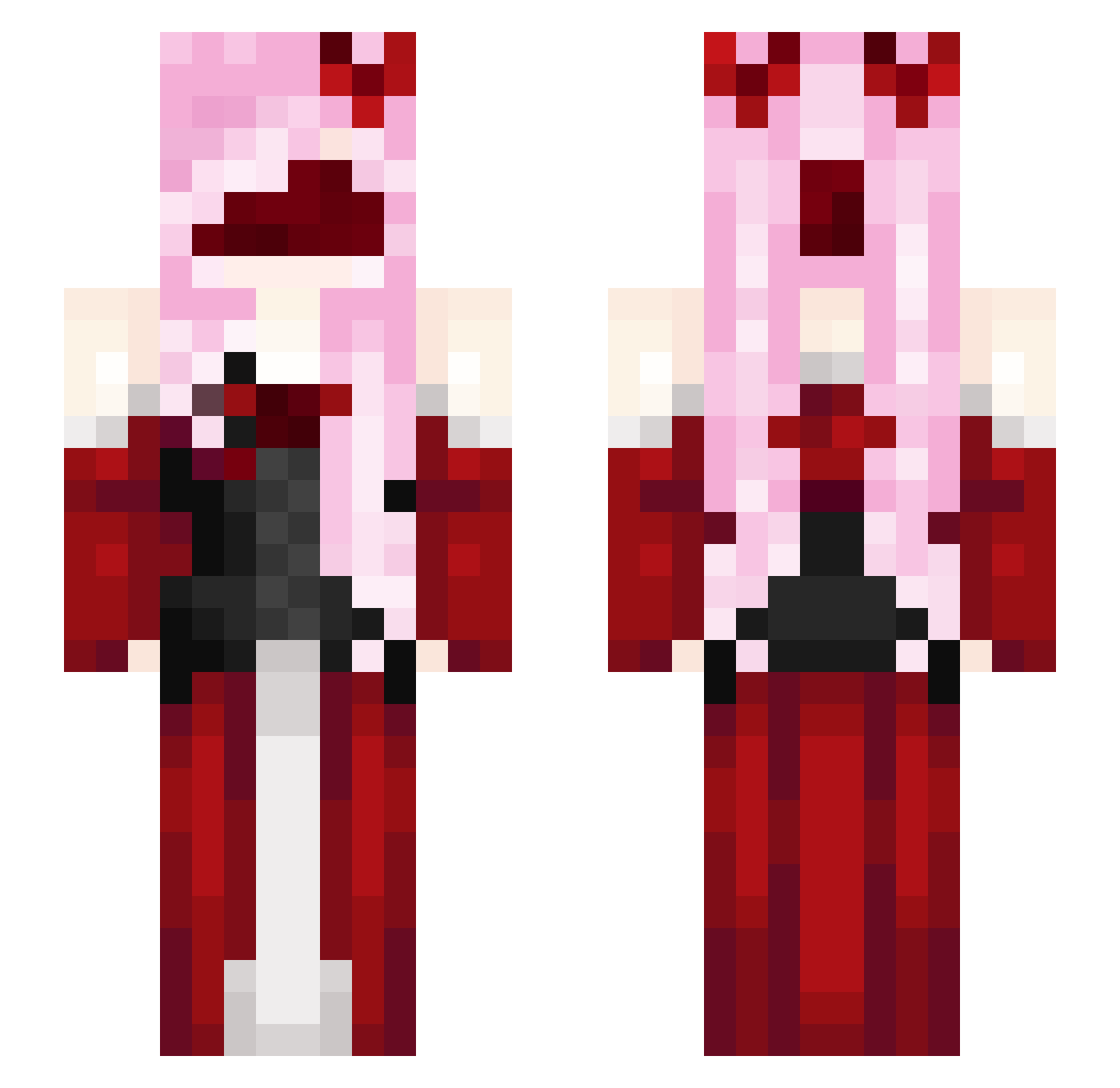 Feb07 Minecraft skin, front and back view