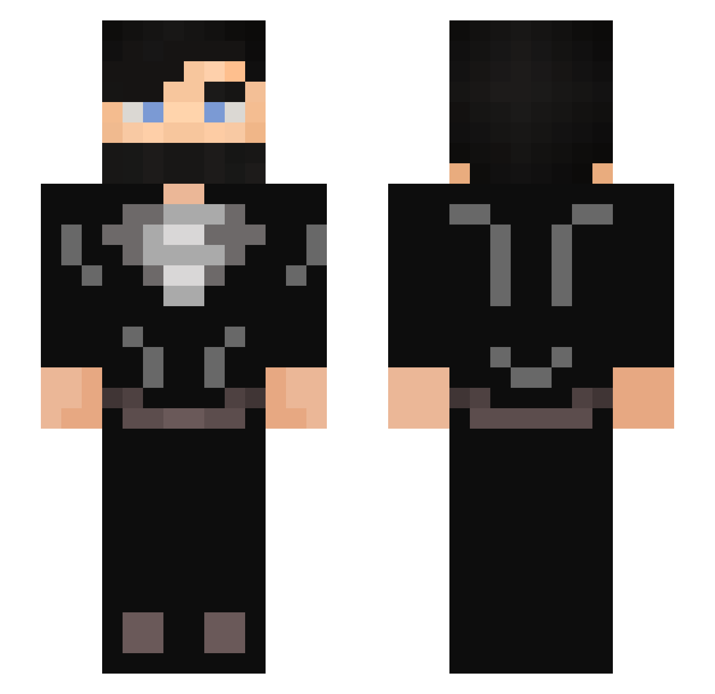 MAN_CURE Minecraft skin, front and back view