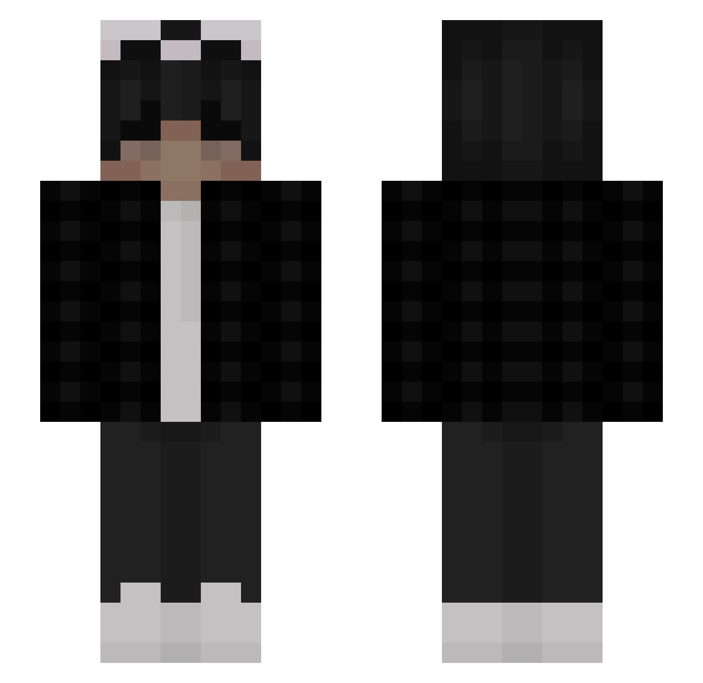 BigBoyForgotten Minecraft skin, front and back view