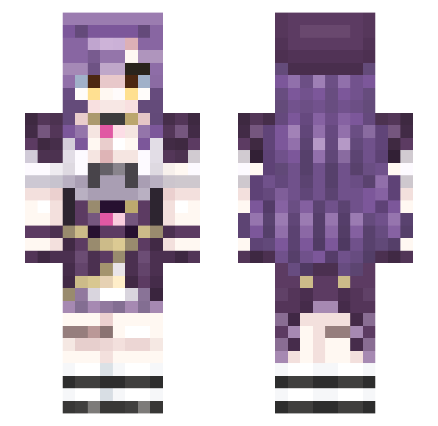Ella_ll Minecraft skin, front and back view