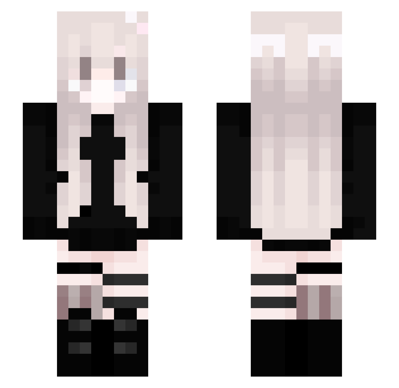 Lekey2129 Minecraft skin, front and back view
