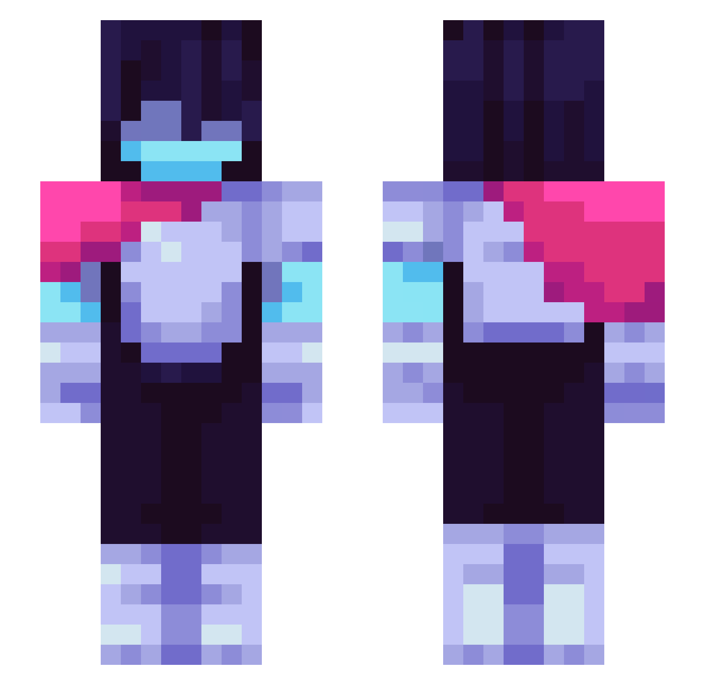 PAWSOFDANGER Minecraft skin, front and back view