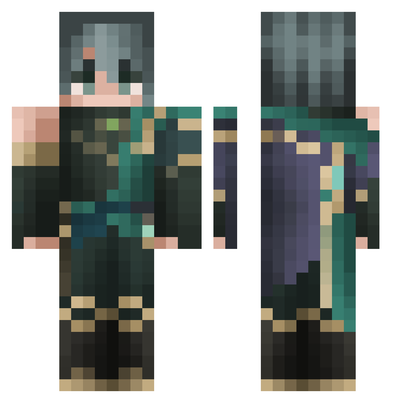 Iwaizumi004 Minecraft skin, front and back view