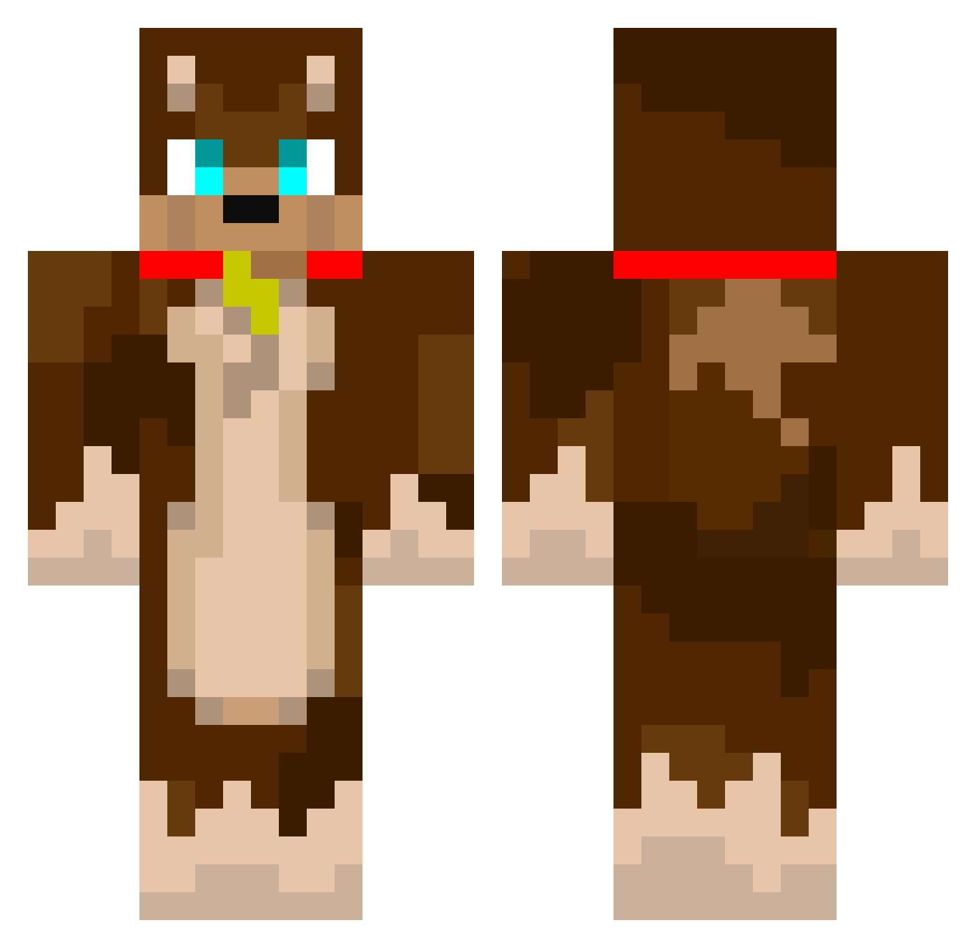 Foxythegermanfox Minecraft skin, front and back view
