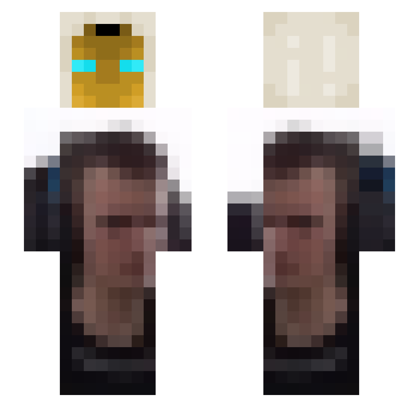 ThanosGUI Minecraft skin, front and back view