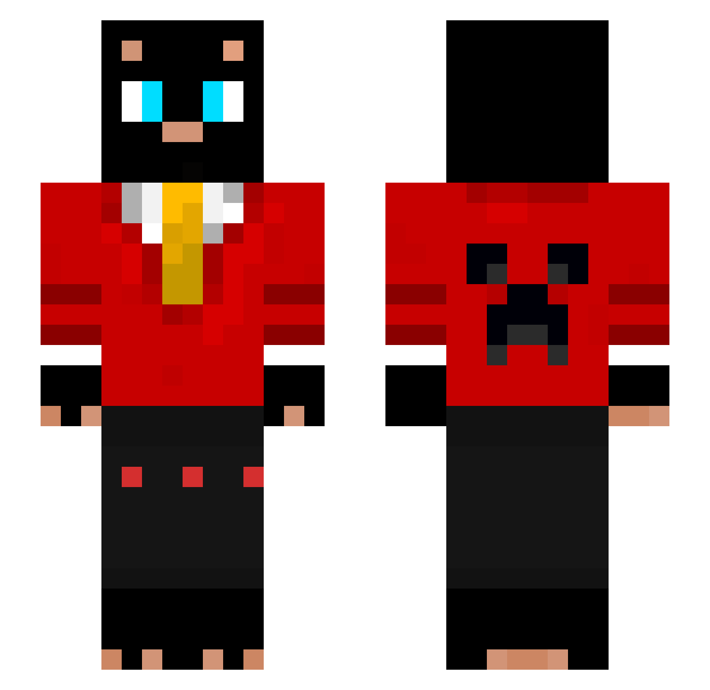 Happpyvert Minecraft skin, front and back view