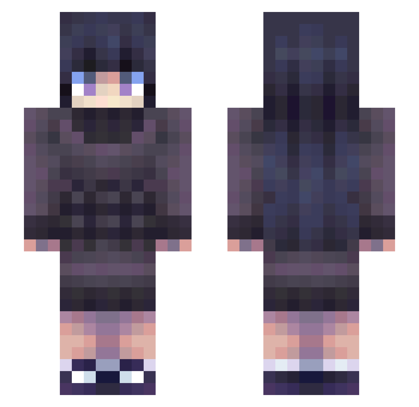 DaleiriousDude Minecraft skin, front and back view