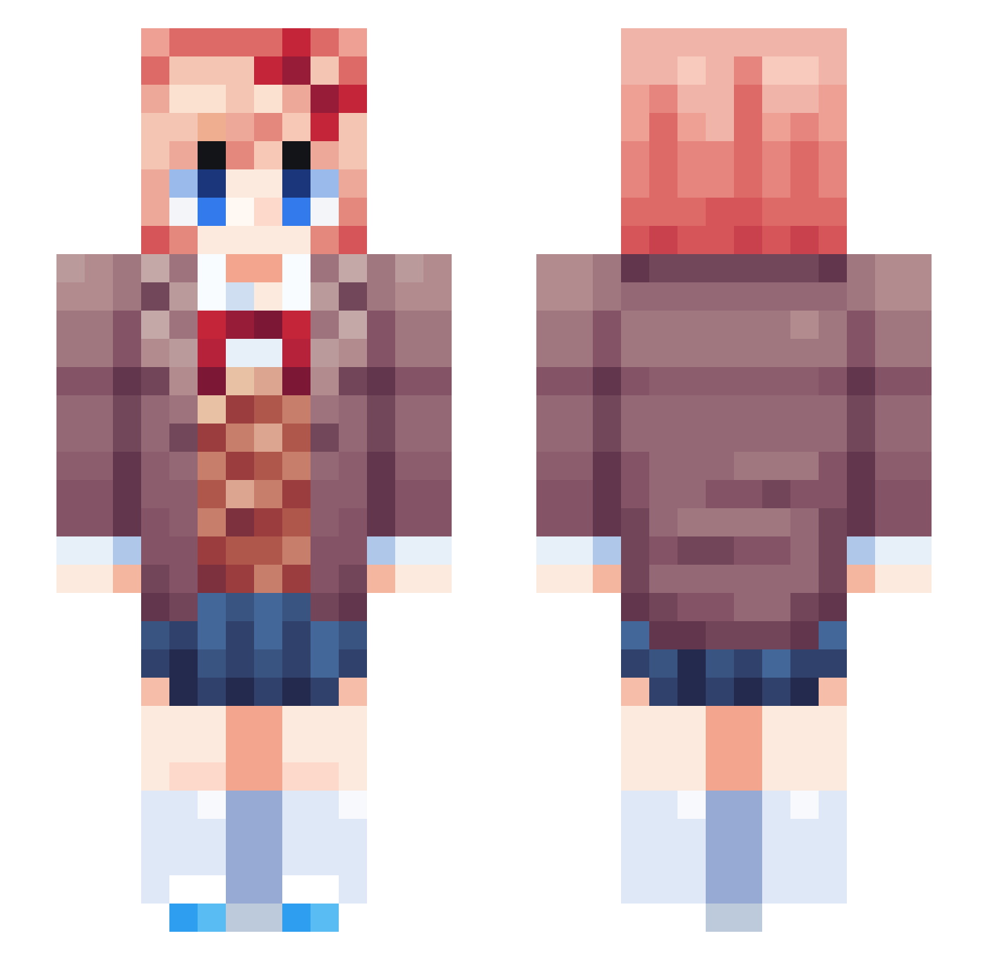 pizzaslayer10 Minecraft skin, front and back view