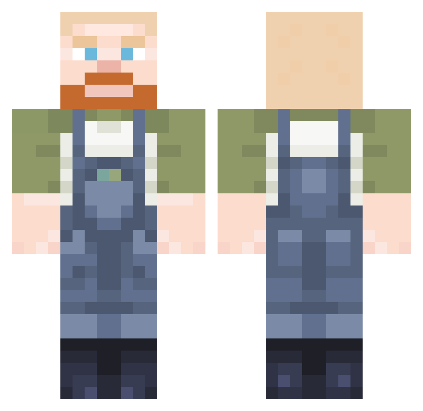 unclecallan Minecraft skin, front and back view