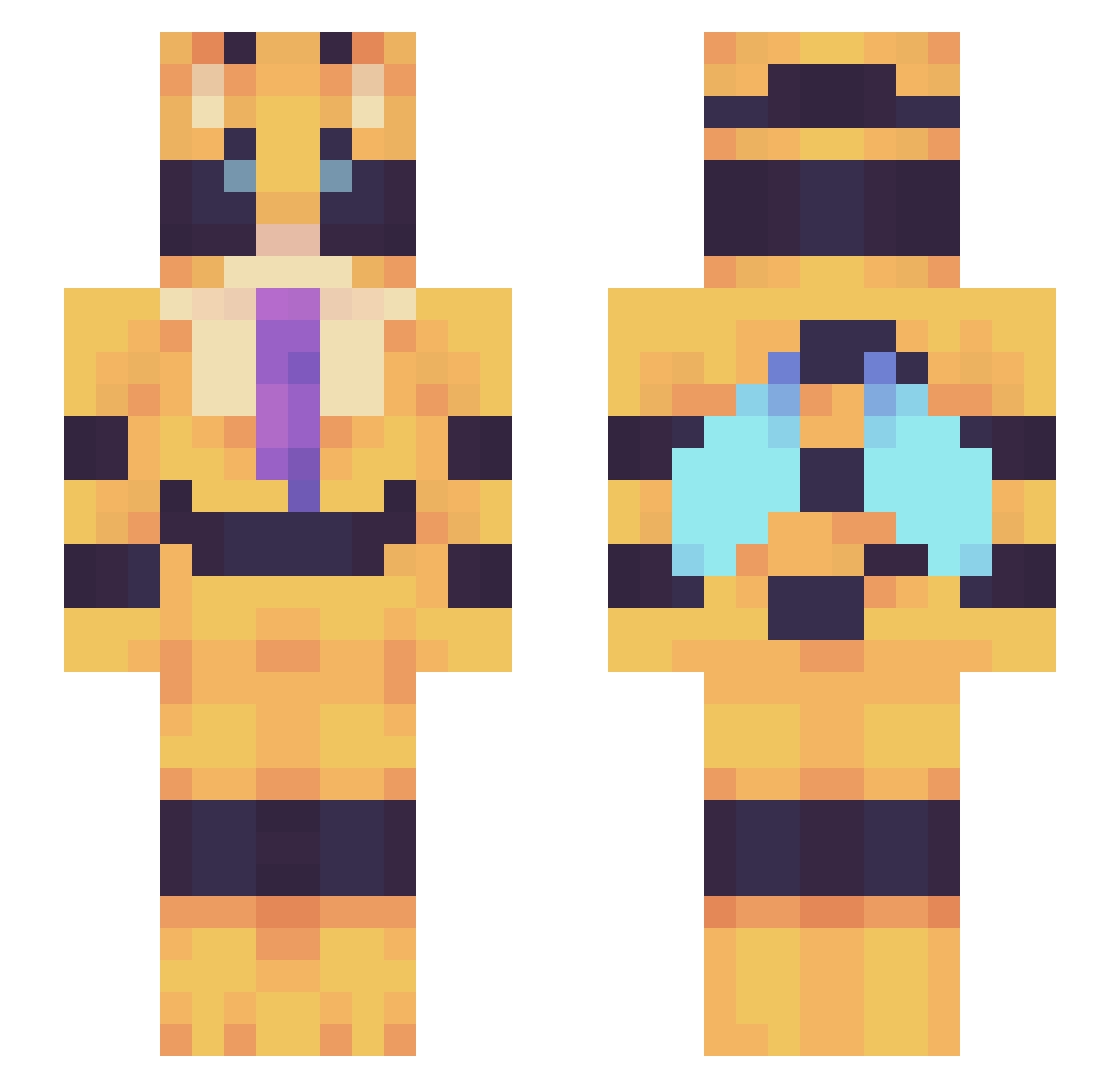 YT_jeg Minecraft skin, front and back view