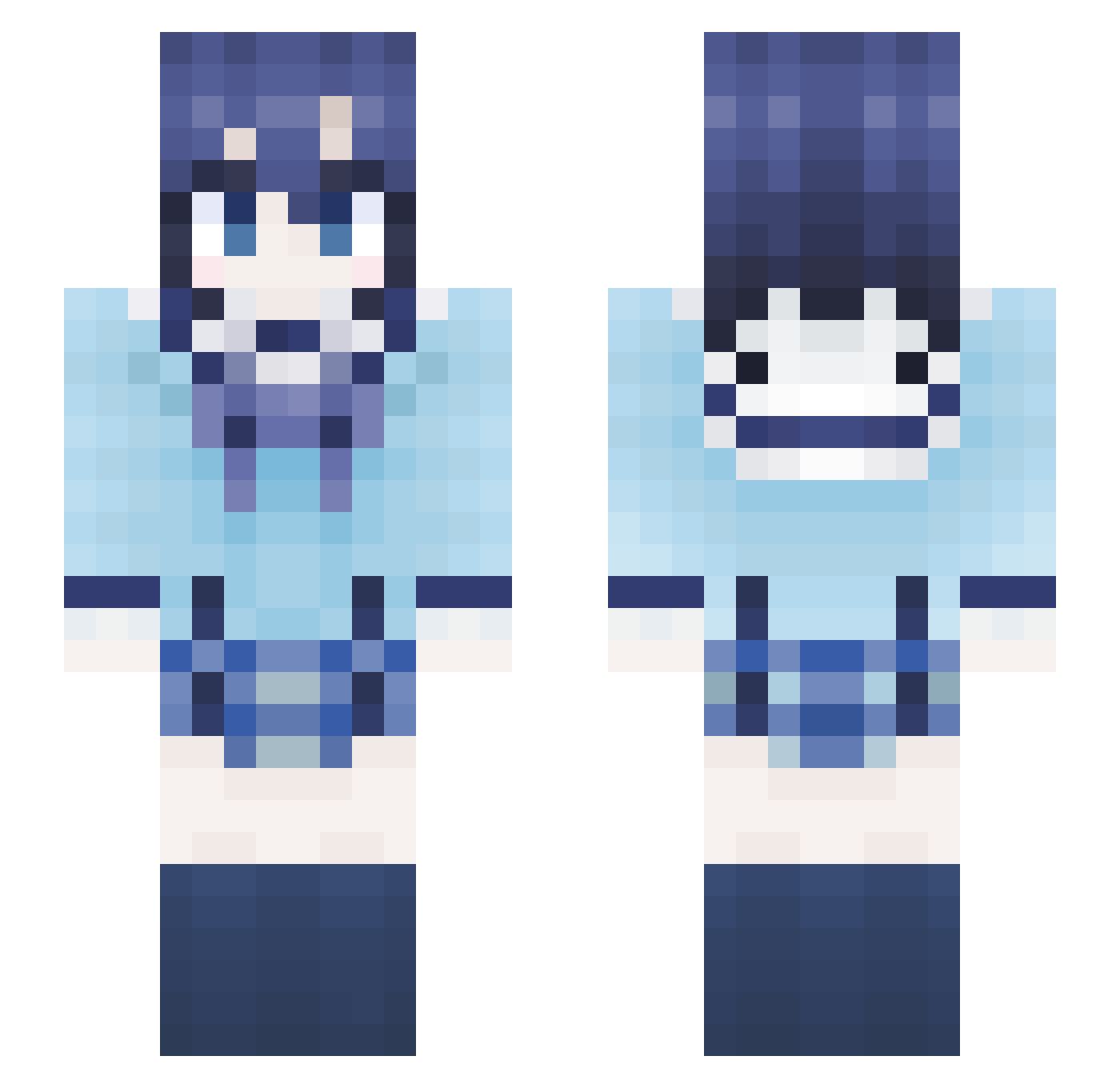 Leinolein Minecraft skin, front and back view