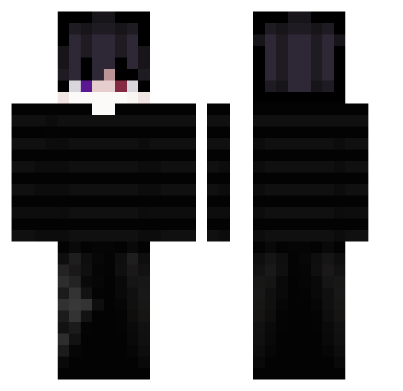 lvby Minecraft skin, front and back view