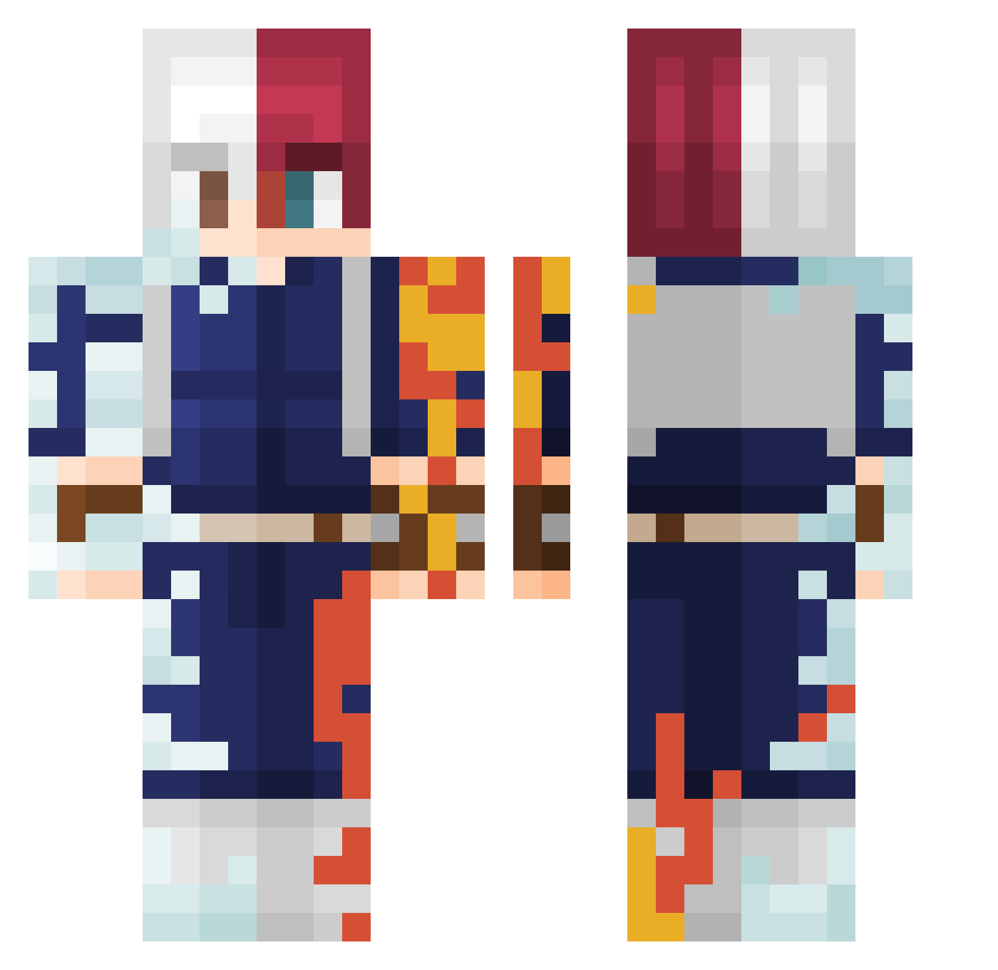 DrAbSurD Minecraft skin, front and back view