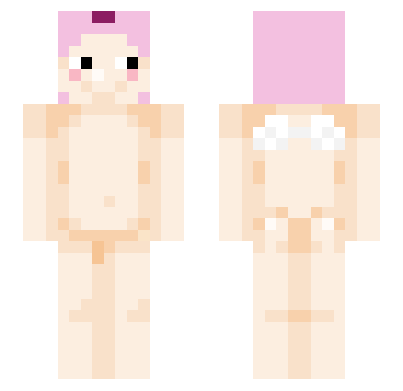 Brapinator420 Minecraft skin, front and back view