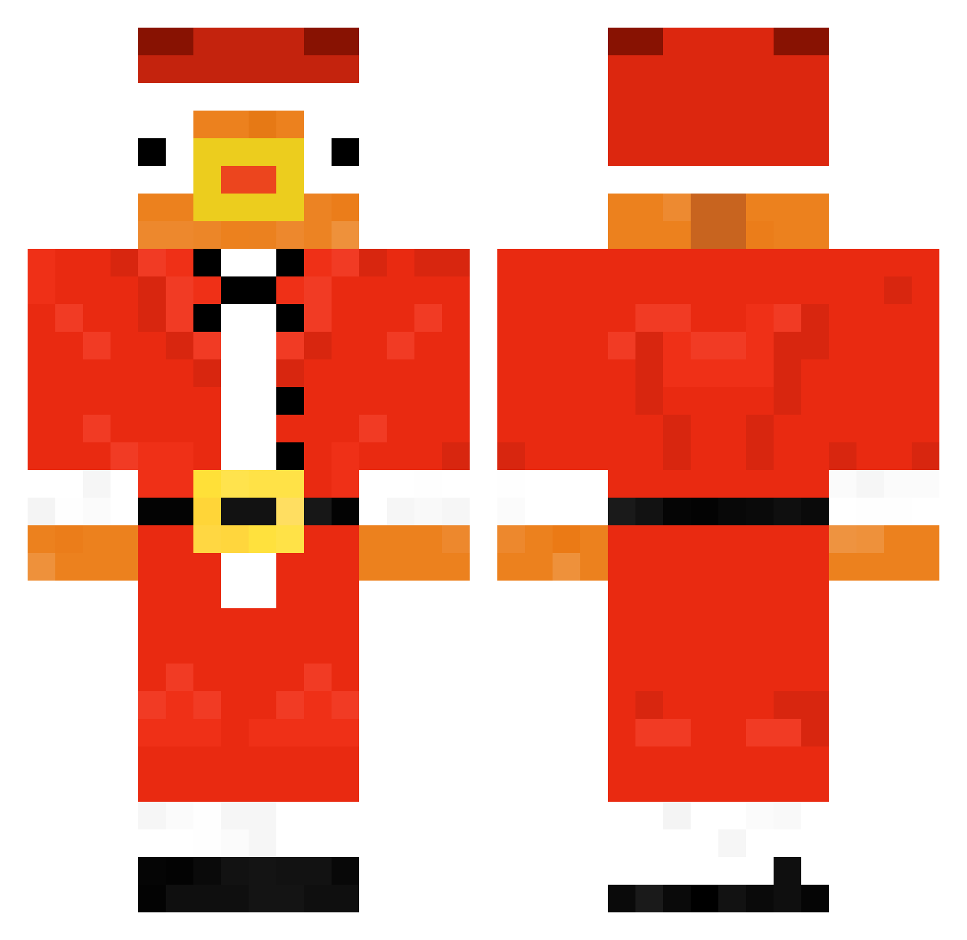 unaimbot Minecraft skin, front and back view