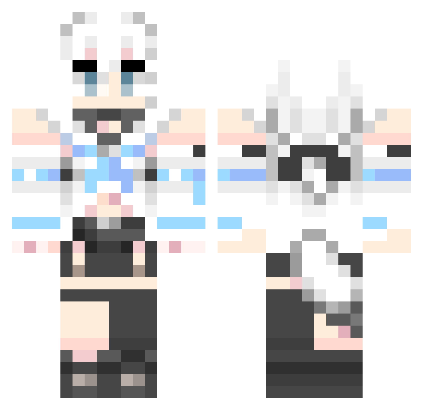 Miyuki135 Minecraft skin, front and back view