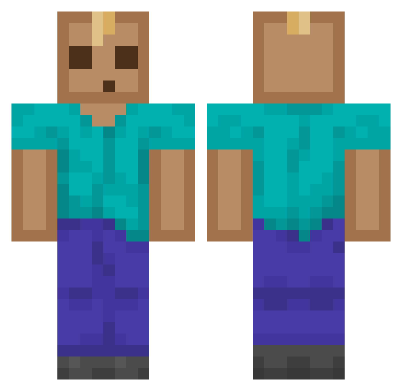CardBoardEater00 Minecraft skin, front and back view