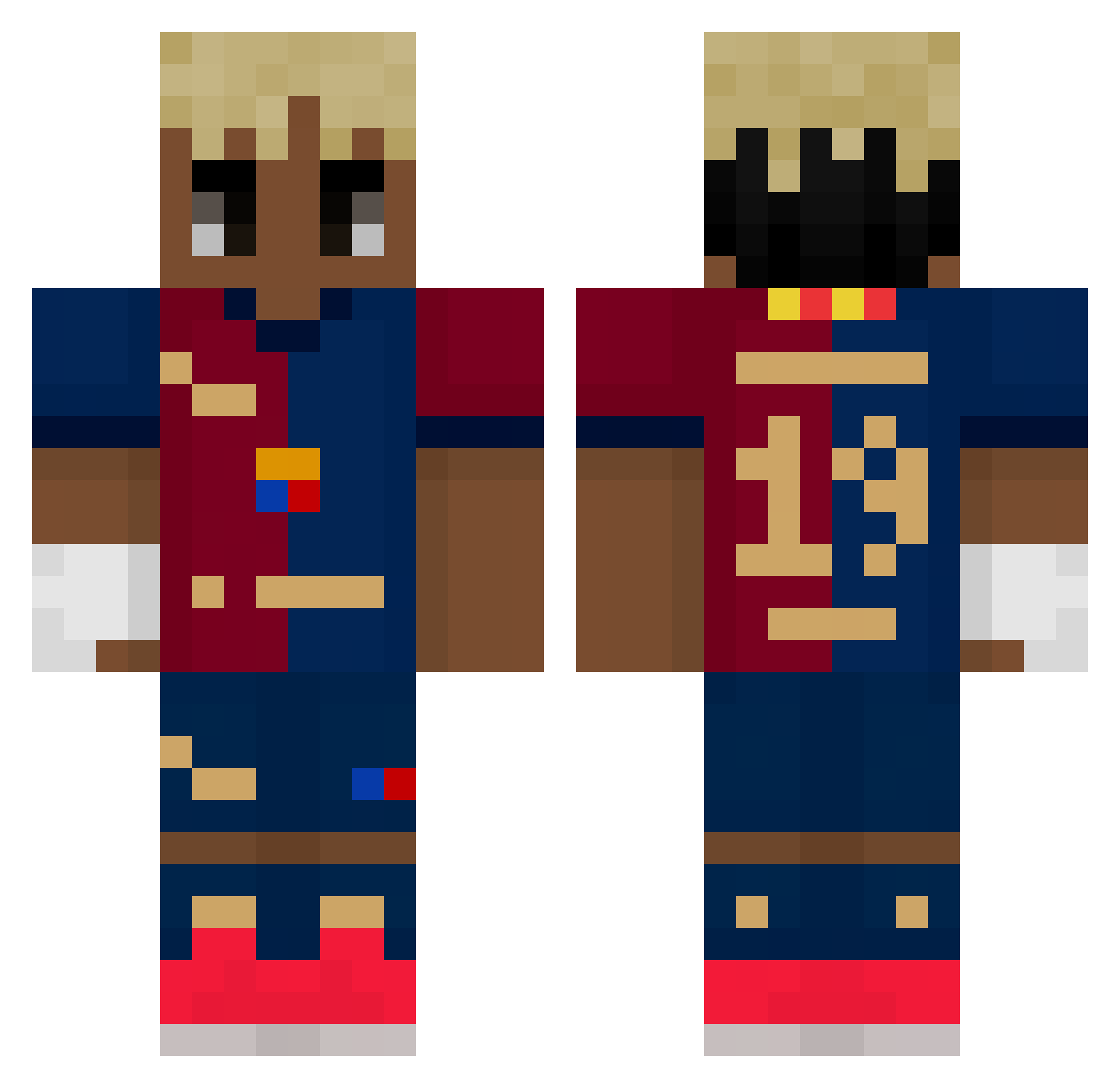 IzzieW19 Minecraft skin, front and back view