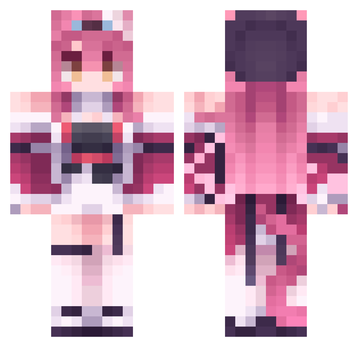 SkippyTheBanana Minecraft skin, front and back view