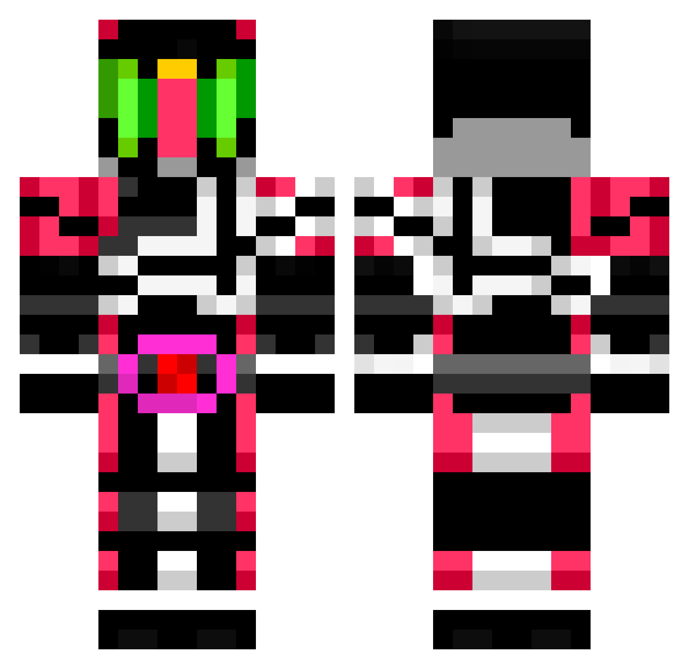 occultatio Minecraft skin, front and back view