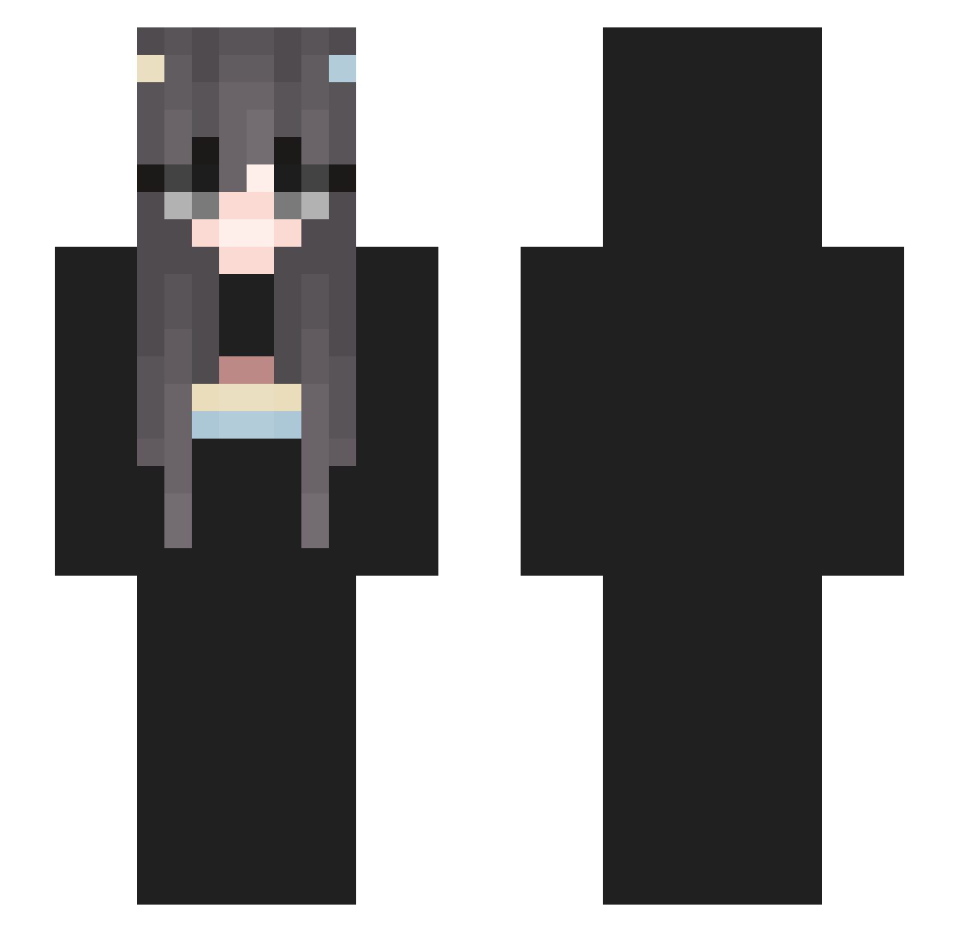 jil_malene Minecraft skin, front and back view