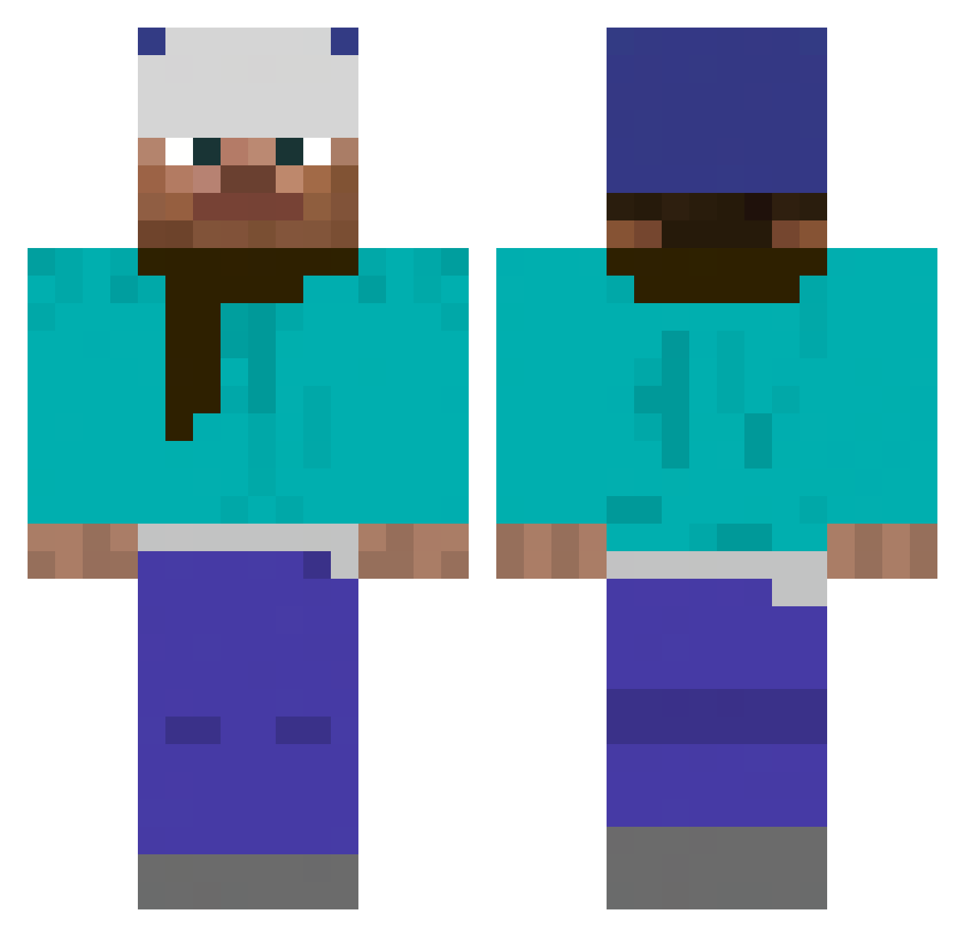 hoclr Minecraft skin, front and back view