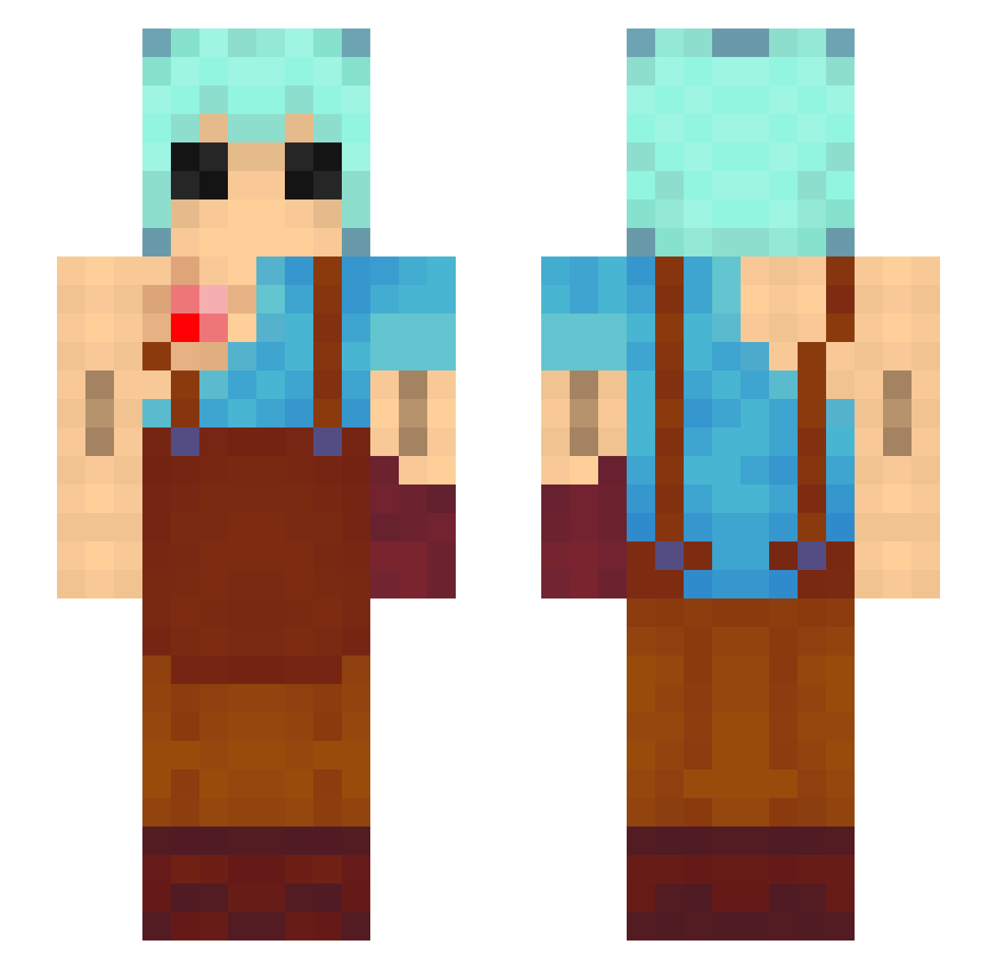 zSeaNz Minecraft skin, front and back view