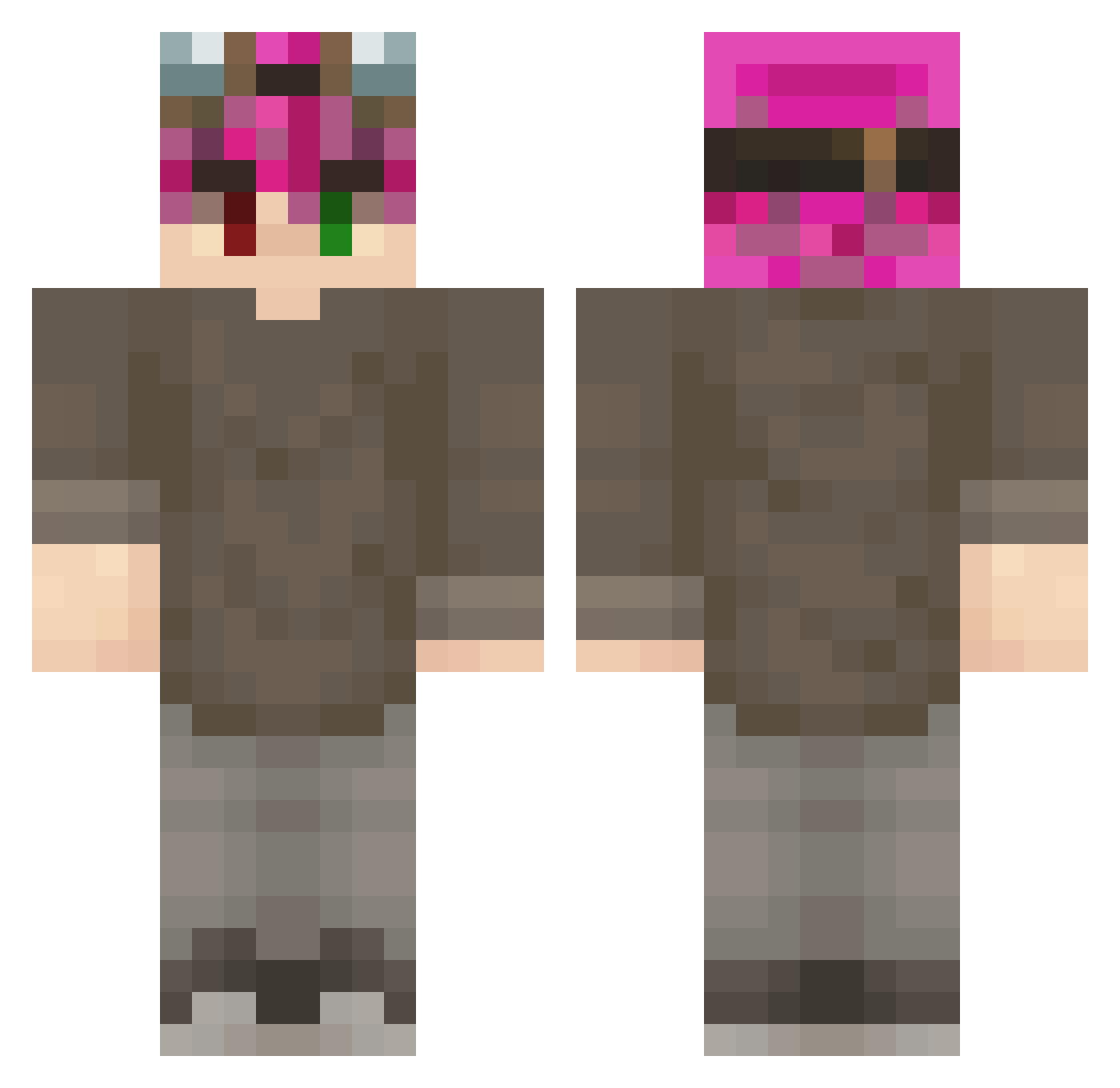 Ratty_LaDi Minecraft skin, front and back view
