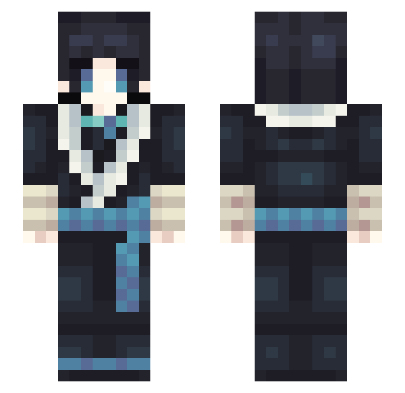 Audiology Minecraft skin, front and back view