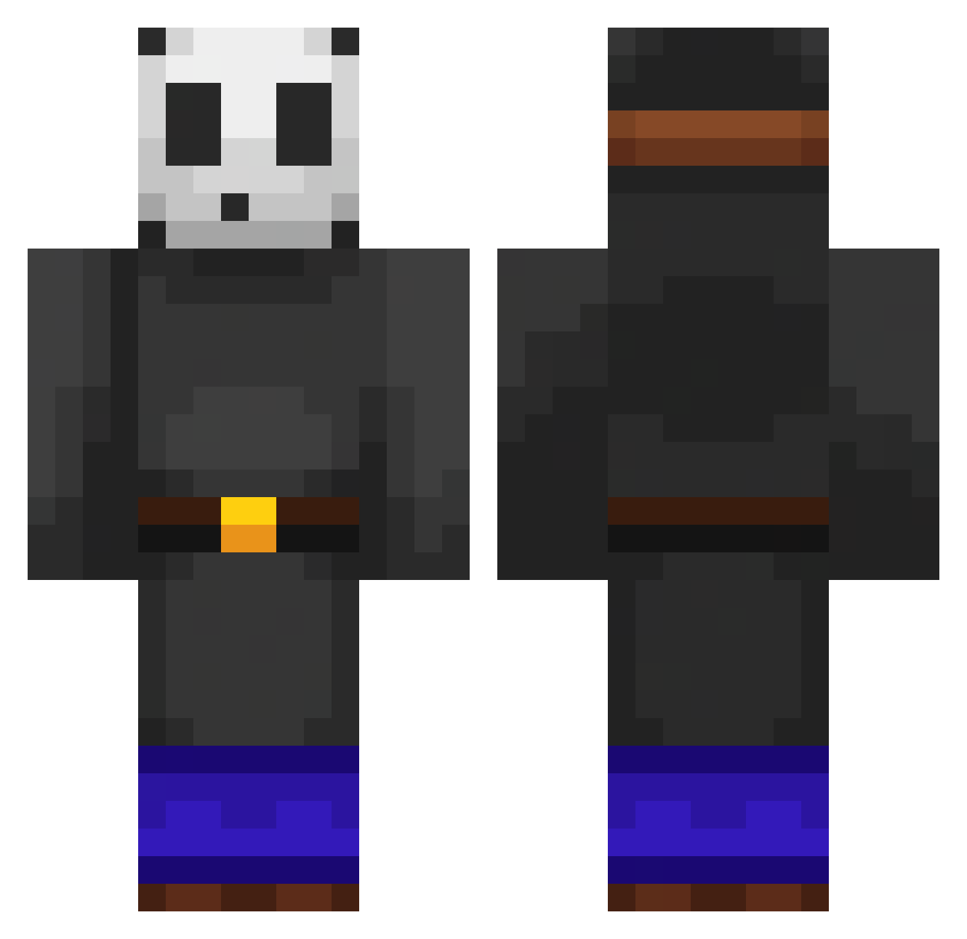 ScourgeOfPray Minecraft skin, front and back view