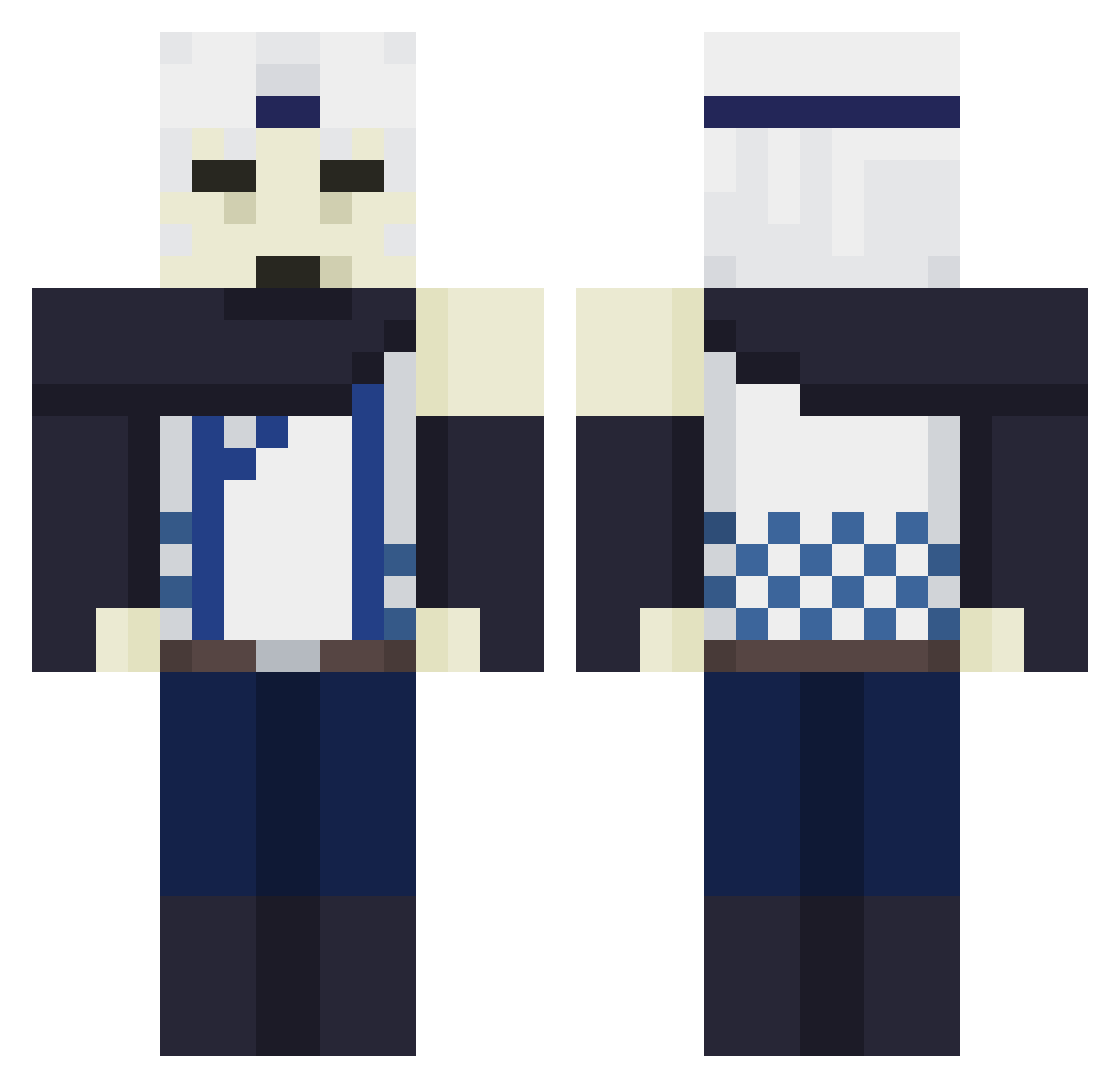 SackOfPoo Minecraft skin, front and back view