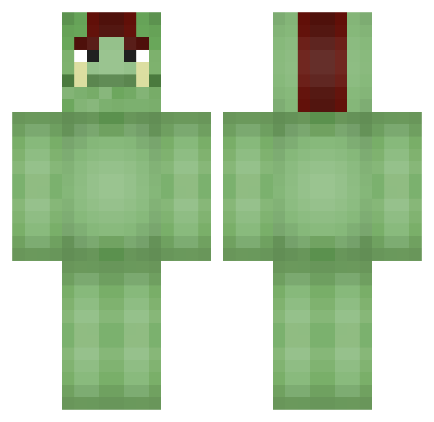 Mangnite Minecraft skin, front and back view