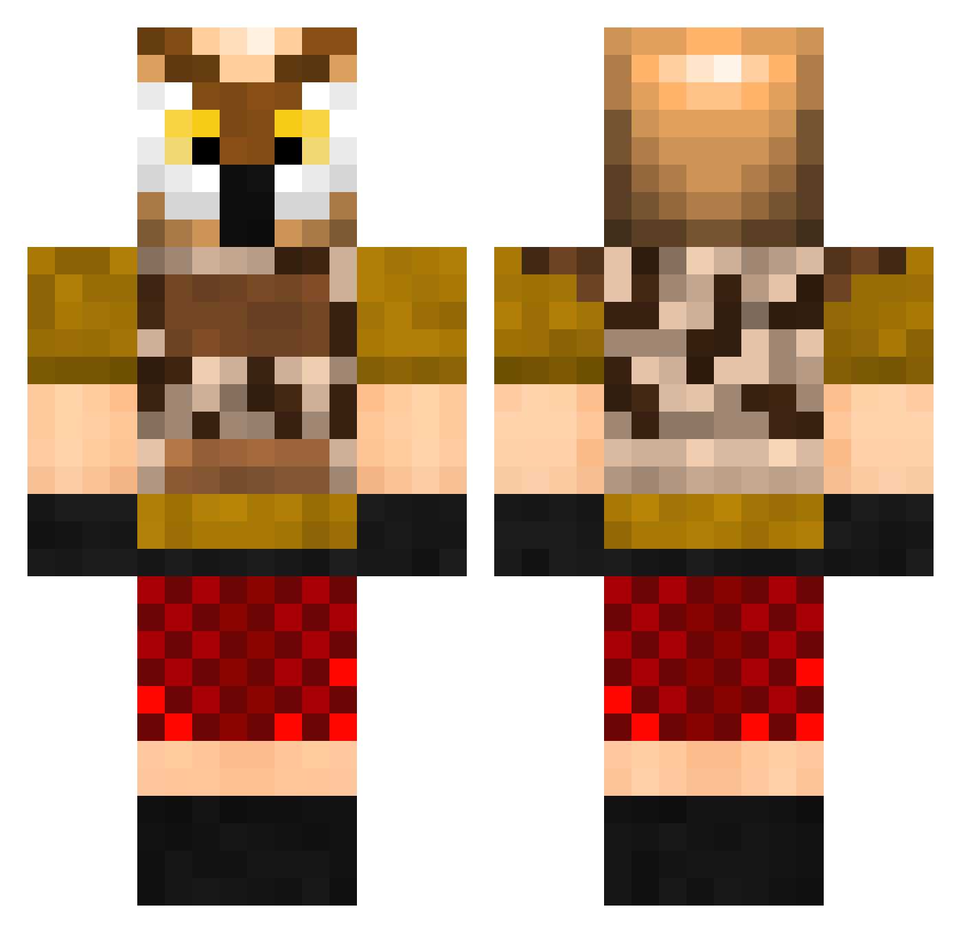 EmilioGang Minecraft skin, front and back view