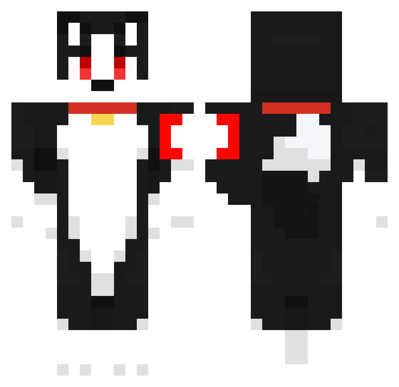 picosly Minecraft skin, front and back view