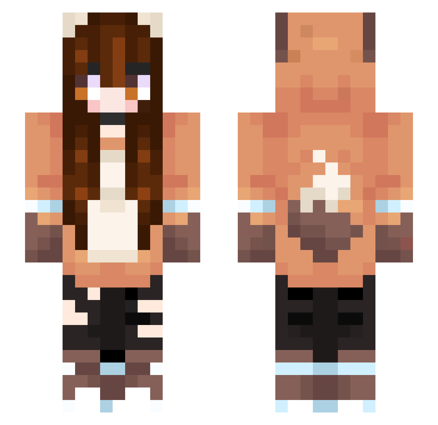 Yukiko25 Minecraft skin, front and back view