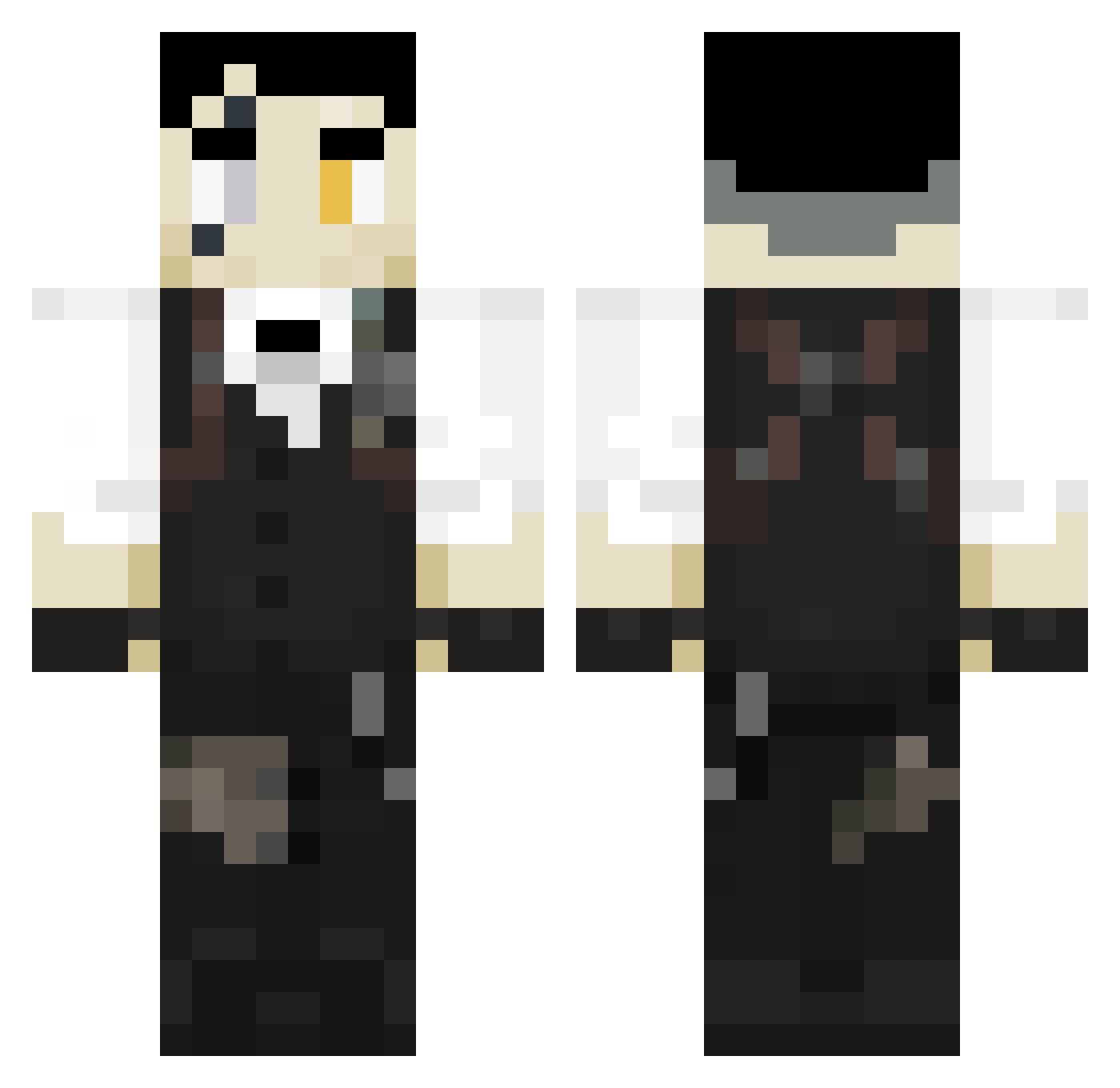Spooks325 Minecraft skin, front and back view