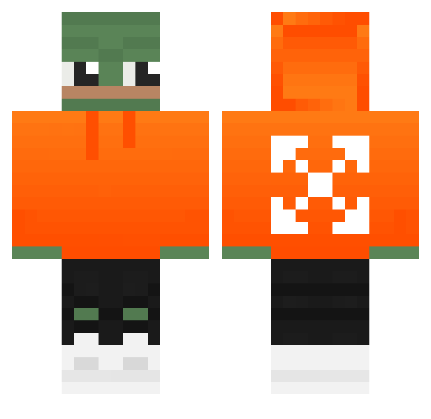 chatloufbaka Minecraft skin, front and back view
