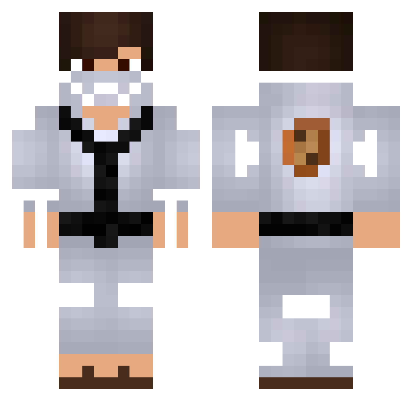 ProfessorTato Minecraft skin, front and back view