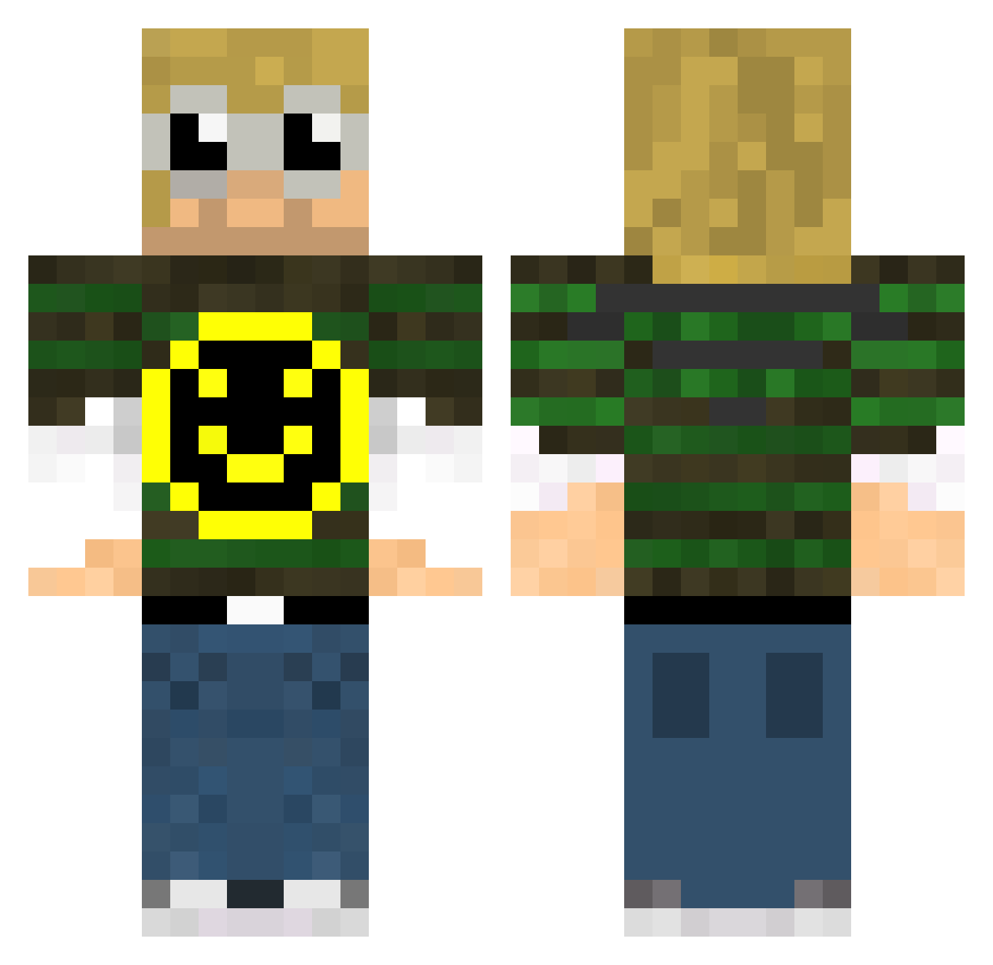 D4VA Minecraft skin, front and back view