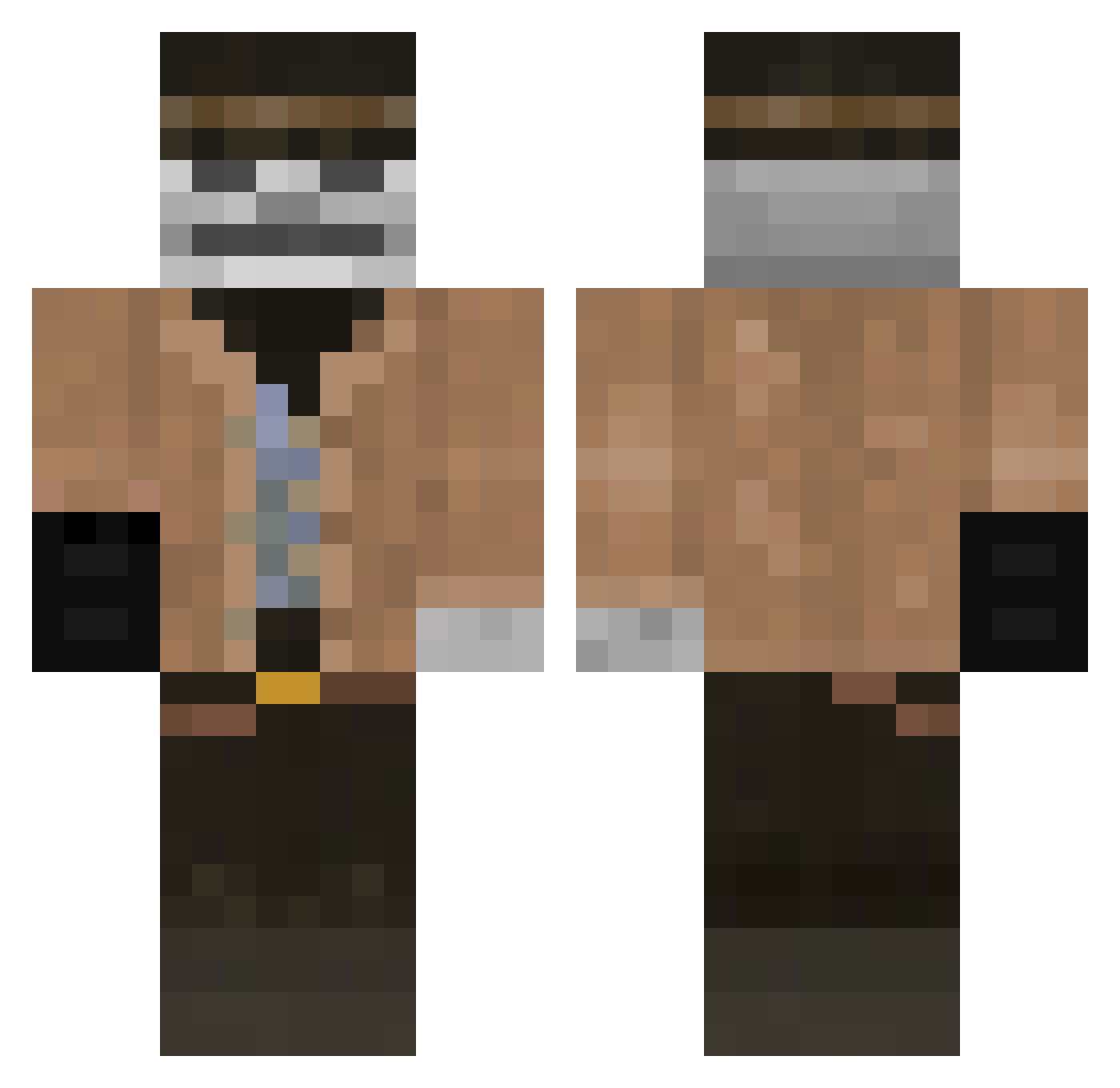 Skelter8526 Minecraft skin, front and back view