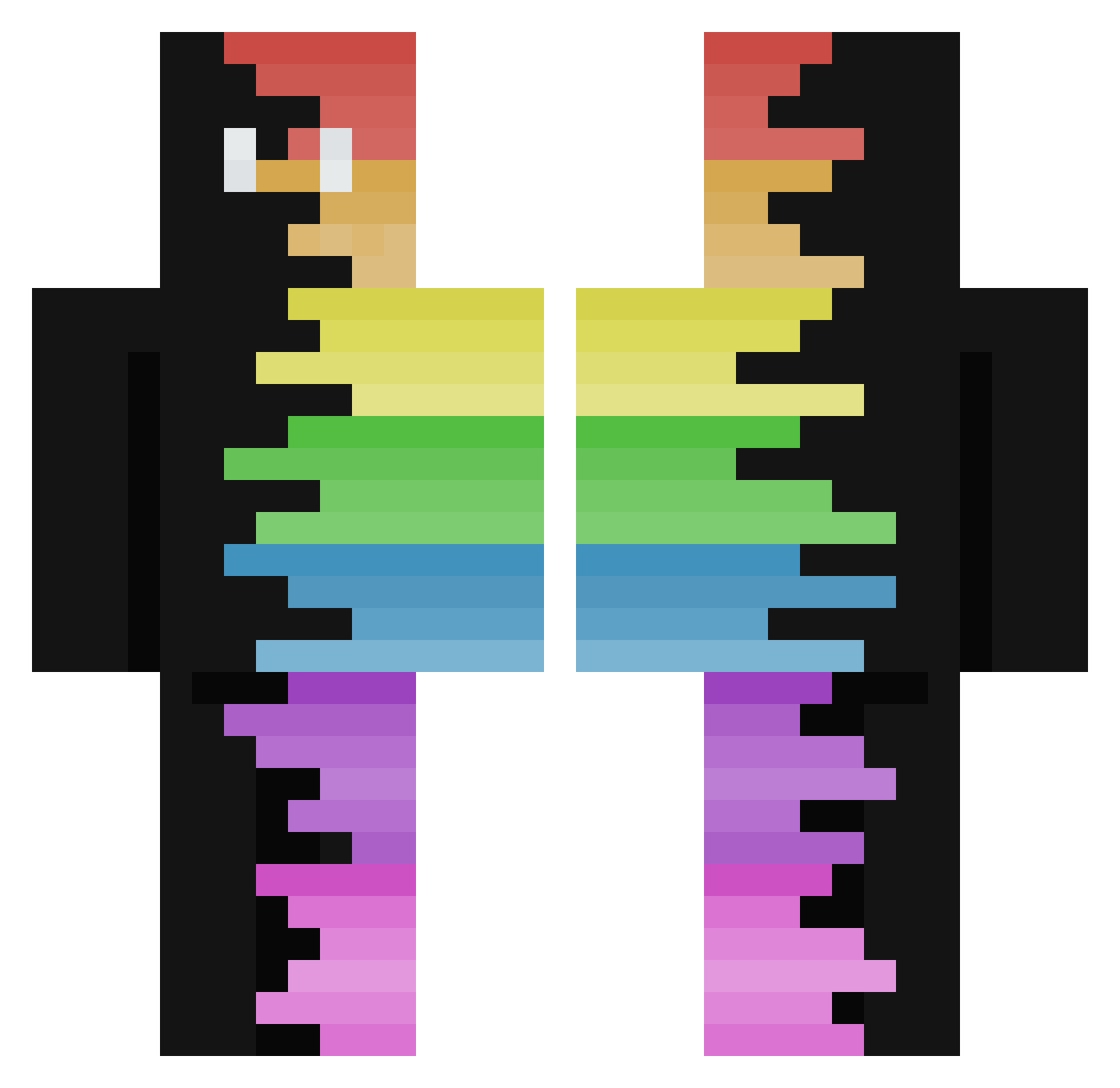 K1nderfeld Minecraft skin, front and back view