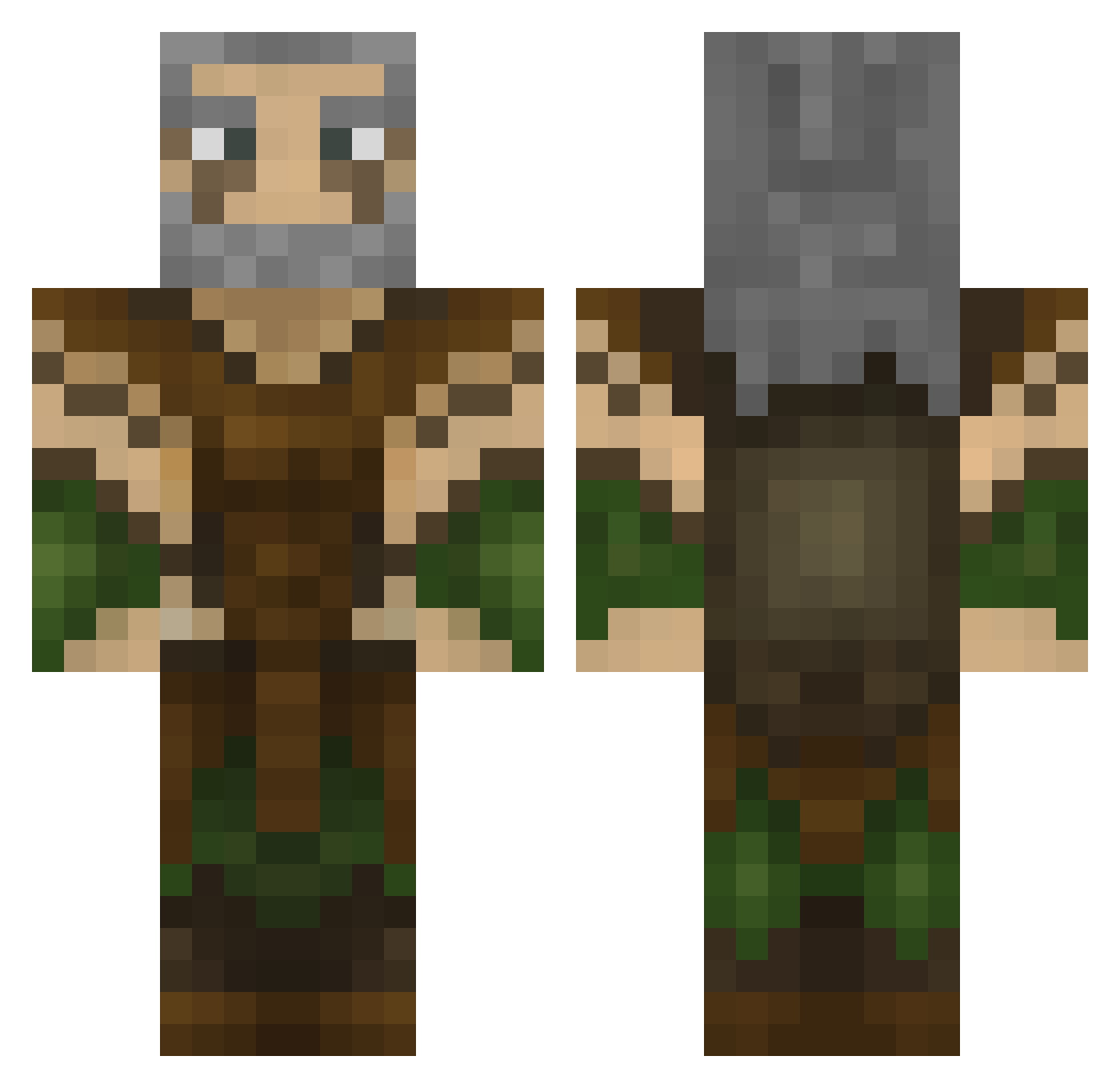 Angakok Minecraft skin, front and back view