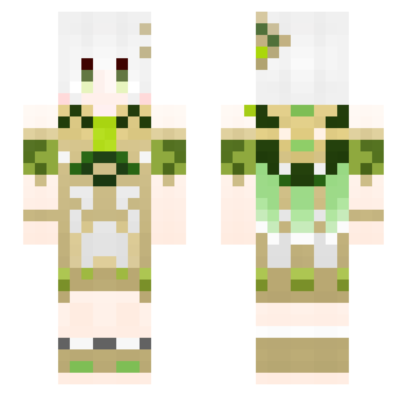 Doubi_Fiftyears Minecraft skin, front and back view