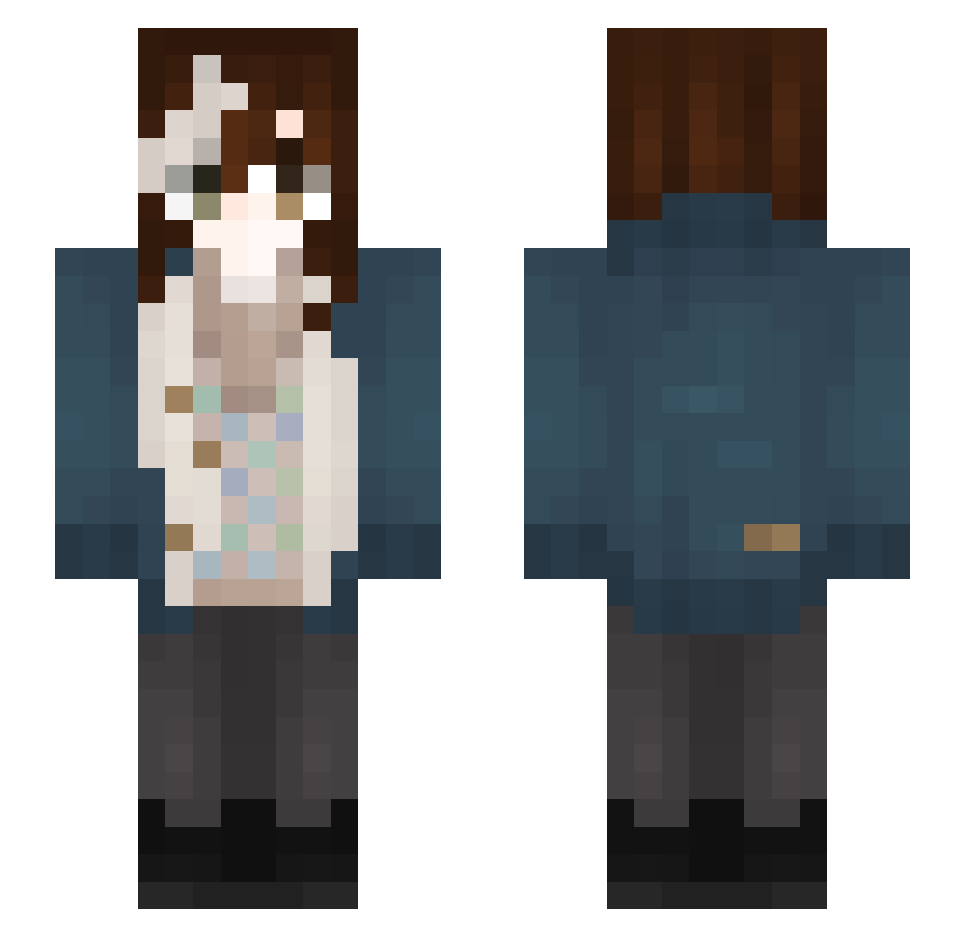 farlaf Minecraft skin, front and back view
