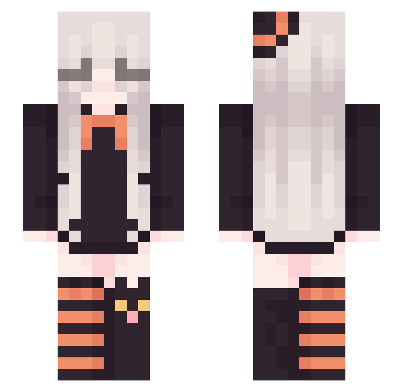 DevilFromHell22 Minecraft skin, front and back view