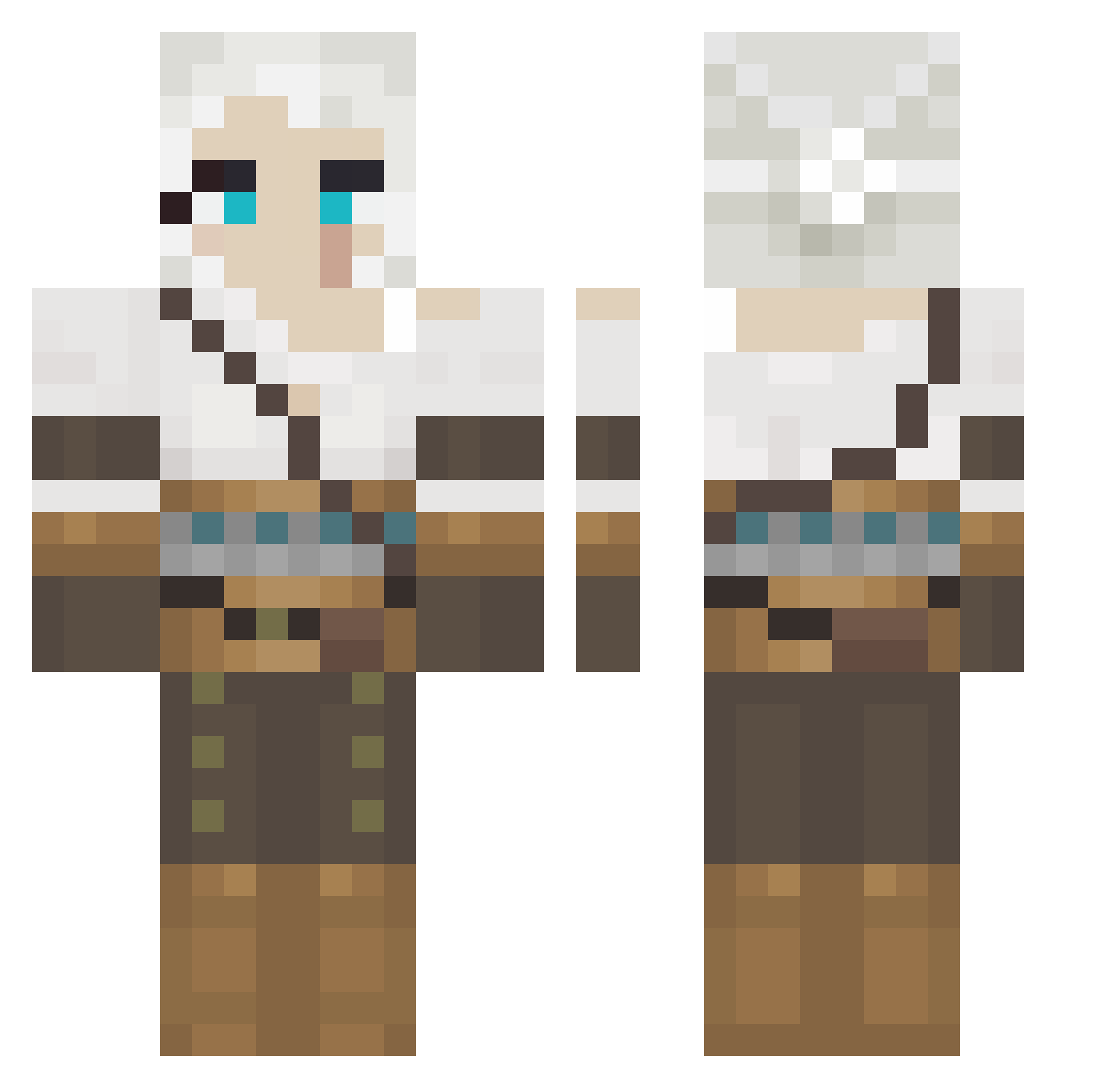 purpletrout Minecraft skin, front and back view