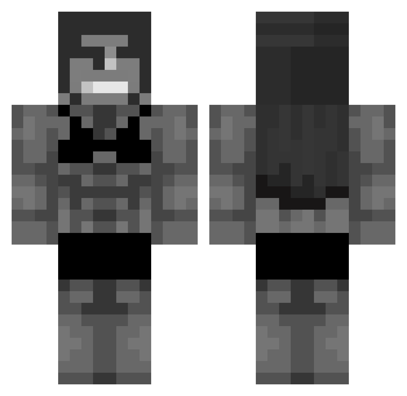 bubblybathtime Minecraft skin, front and back view