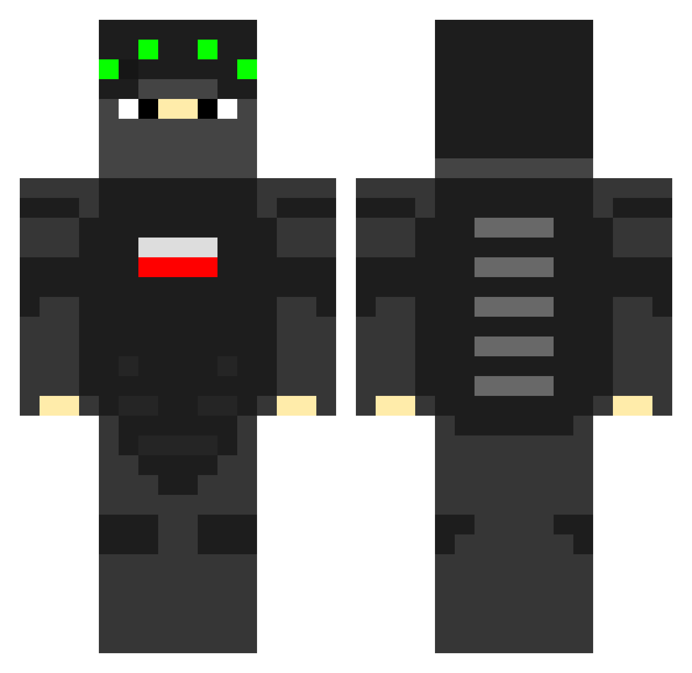 Druszek Minecraft skin, front and back view