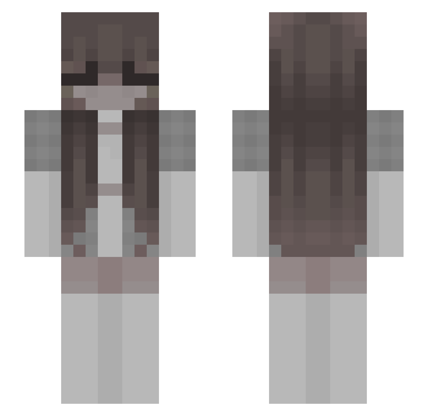 obviouslysara Minecraft skin, front and back view